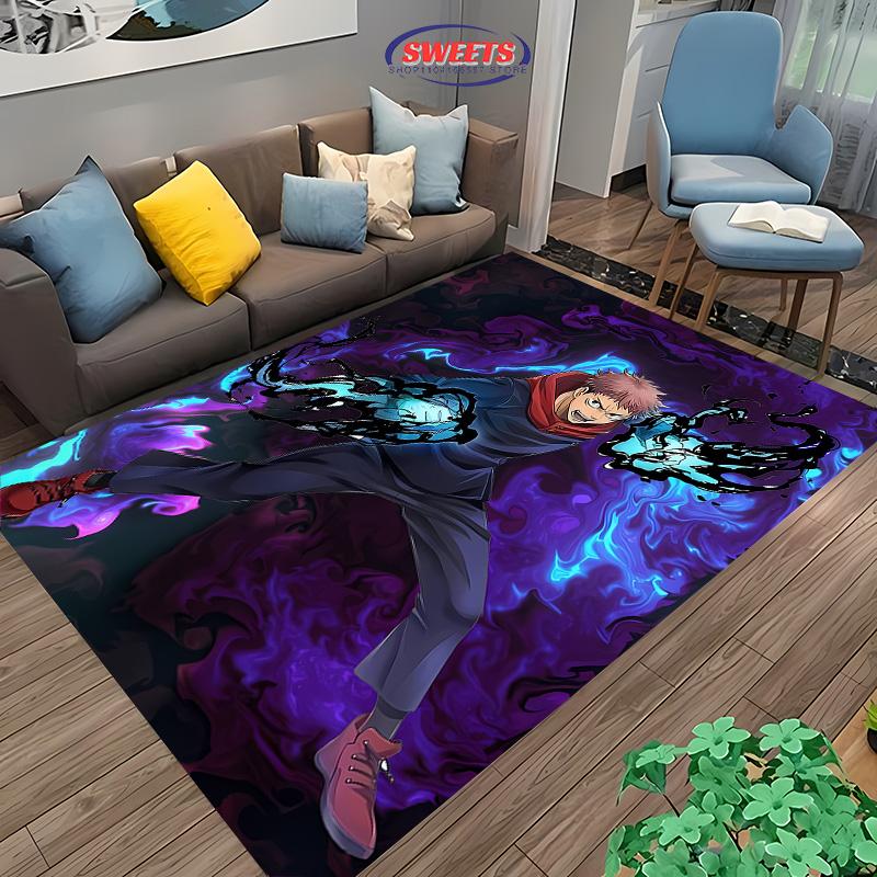 Jujutsu Kaisen Yuji Itadori Carpet! Bedroom Floor Living Room Bed Mat,Non-slip Exquisite Home Decor,Durable Machine Washable Rug