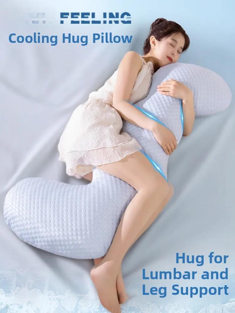Ice Silk Pillow for Men And Women Removable Cover Leg Clas S Summer Cool Feeling Long Pillow for Side Spers