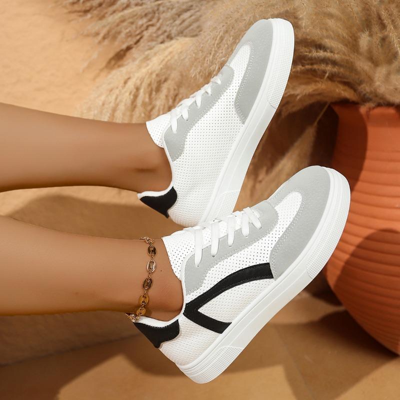 Flat White Women's Shoes 2025 New Spring and Summer Breathable Hundreds of Students Sports Casual Board Shoes