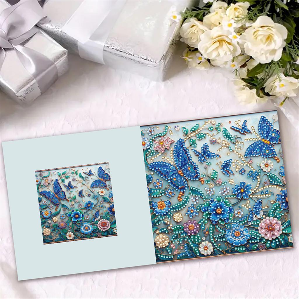 6pcs DIY Rhinestone Diamond Art Mosaic Postcards Diamond Art Handmade Cards Creative Christmas Birthday & Thanksgiving Card Kits