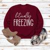 Simple Round Neck Pullover Long Sleeve Printed Loose Hoodie