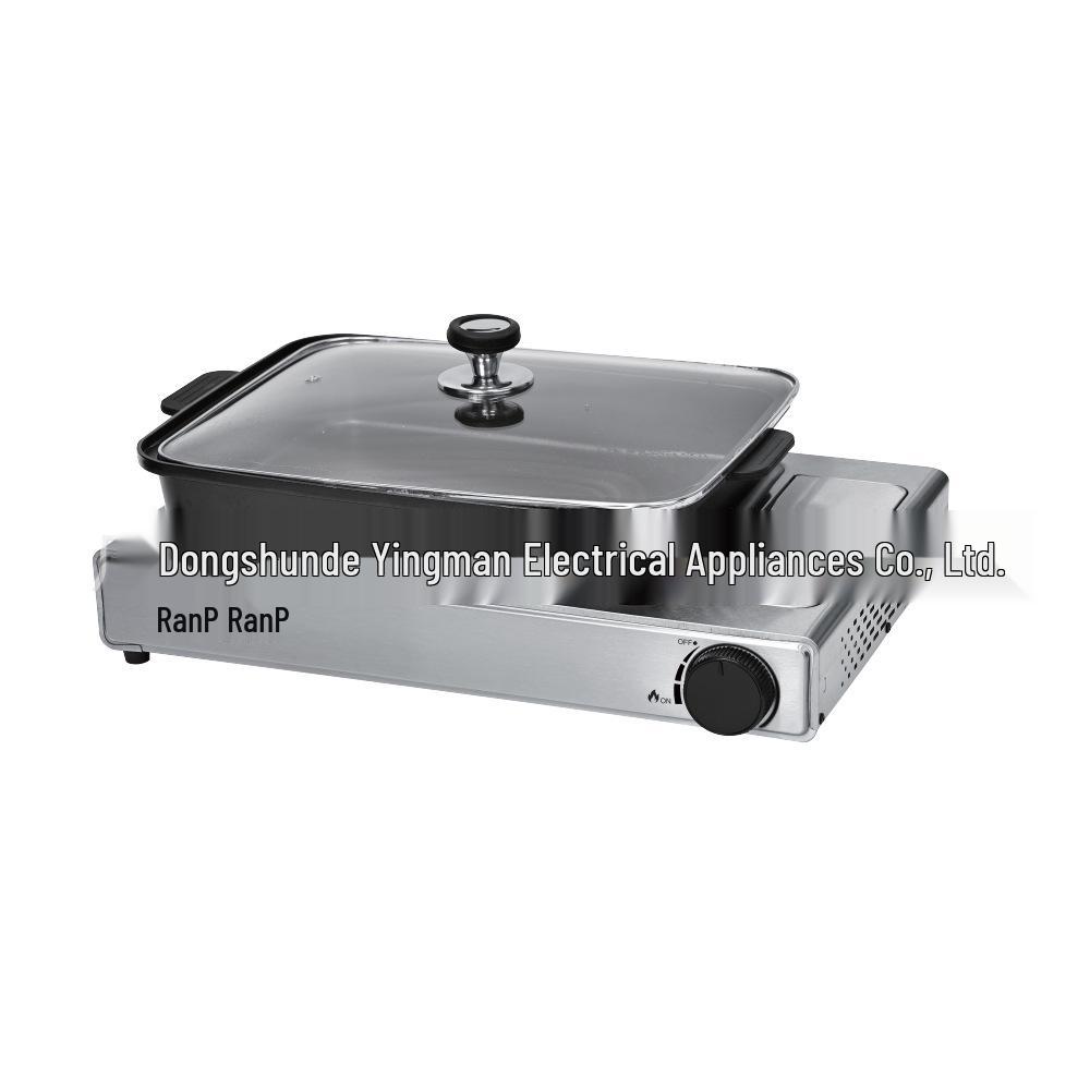 Portable Smokeless Outdoor Gas Stove & Multi-Functional Grill for Camping and Picnics Stove + Grill Pan + Lid