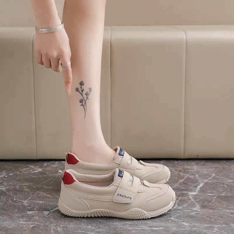 Women's Velcro Casual Shoes Lightweight Comfortable Color Block Low-top Sneakers