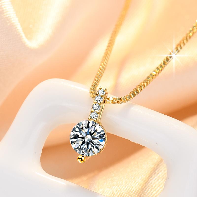 925 Sterling Silver Moon Necklace Pendant Zircon For Women Fashion Exquisite Student Girlfriend Jewelry Accessories Heart GiftGood Product