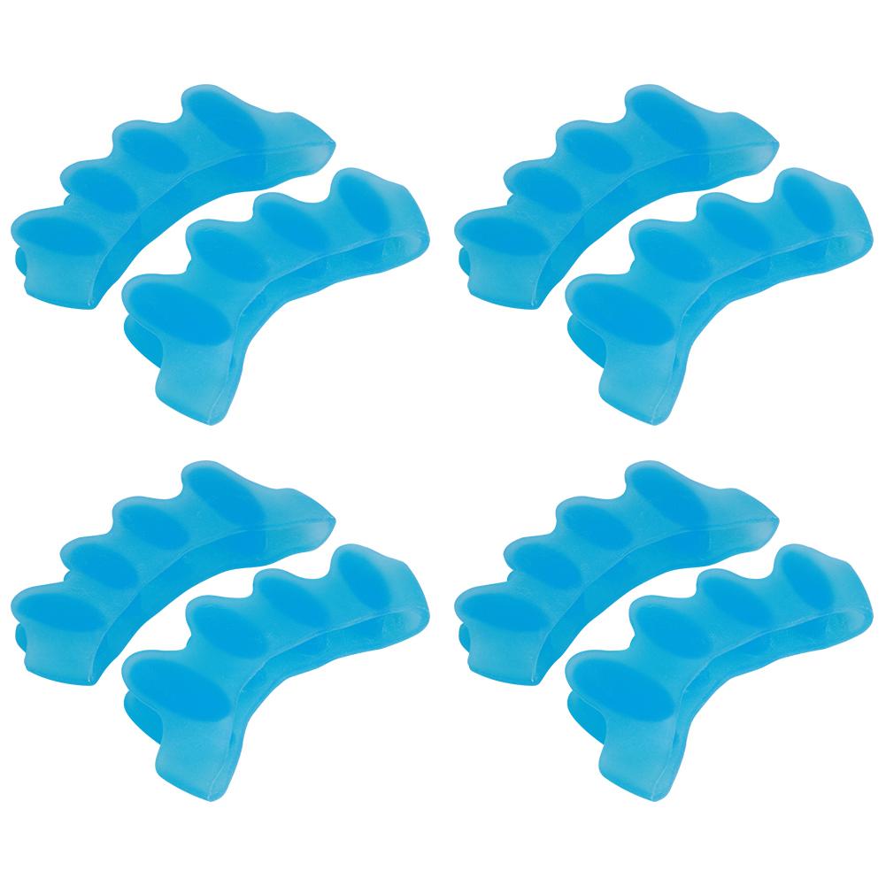 4 Pairs Toe Separator Silica Gel 2‑Toe Seperater Correction Bunion Pain Relief Orthotics ToolBlue Average Size