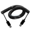R6FF Spring Type C Male to Type C Male Charging Cable Data Cord USB2.0 480Mbps