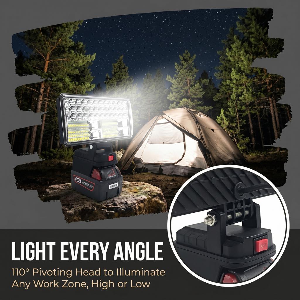 LED Light For Milwaukee Battery M18 8Inch Portable Spotlight Cordless Outdoor Handheld Emergency Tool Light with 1 USB Ports
