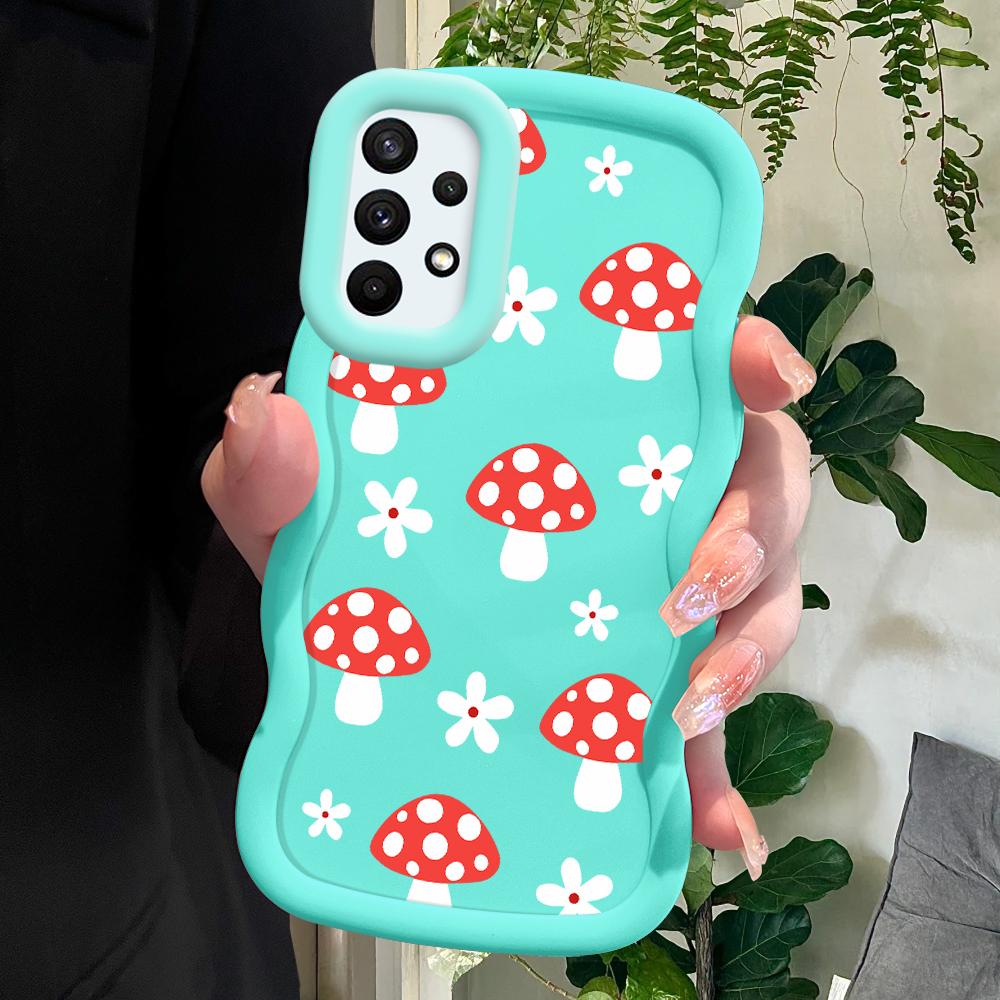 

Окрашенный узор Big Wave Edge Мягкий силиконовый материал Macaron чехол для телефона противоударный защитный резиновый чехол для Samsung Xiaomi Poco Redmi Samsung A36 5G синий