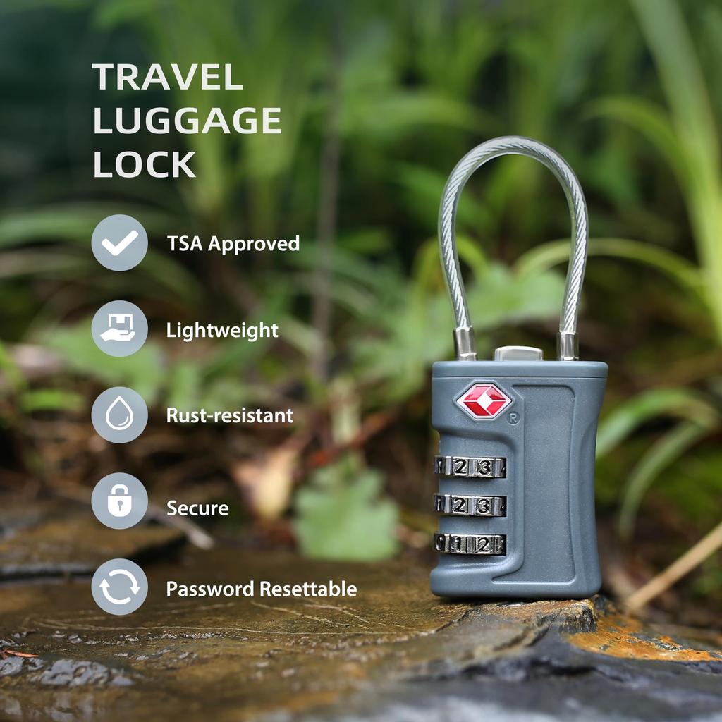 TSA-Approved Travel and Gym Suitcase Padlock with Password