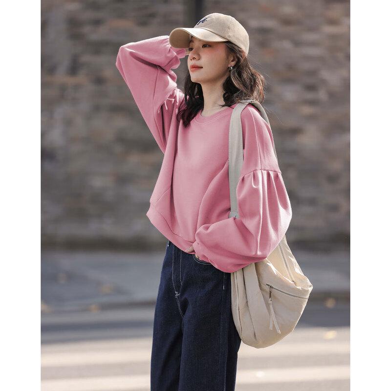 Demana Rose Pink Drop Shoulder Puff Sleeve Sweatshirt