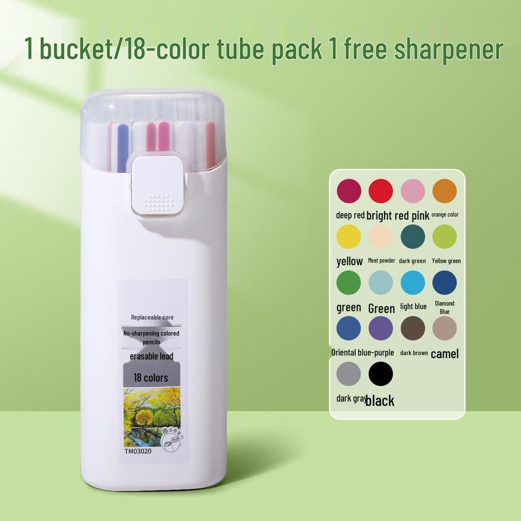 Tianzhuo Silinebilir Renkli Kalemler: 24/36 Renk, Otomatik Yağlı, Kapaklı ve Değiştirilebilir Uç Tutuculu, Bileme Gerektirmeyen.