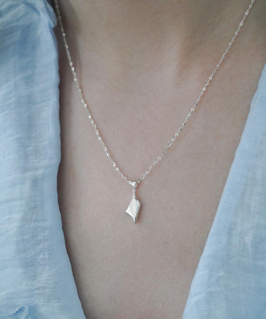 Overgrey Mirror Piece Necklace - Silver