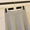 Women's Autumn and Winter High Waisted Elastic Knit Solid Colour Half-body Skirt