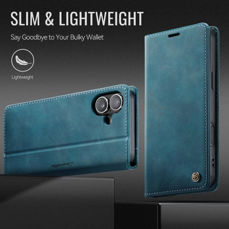 Magnetic FlipLeather Phone Case for IPhone 16 17 Pro Max Air 16E 15 Plus 14 13 12 11 Pro Max X XS XR SE Stand Wallet Card Cover