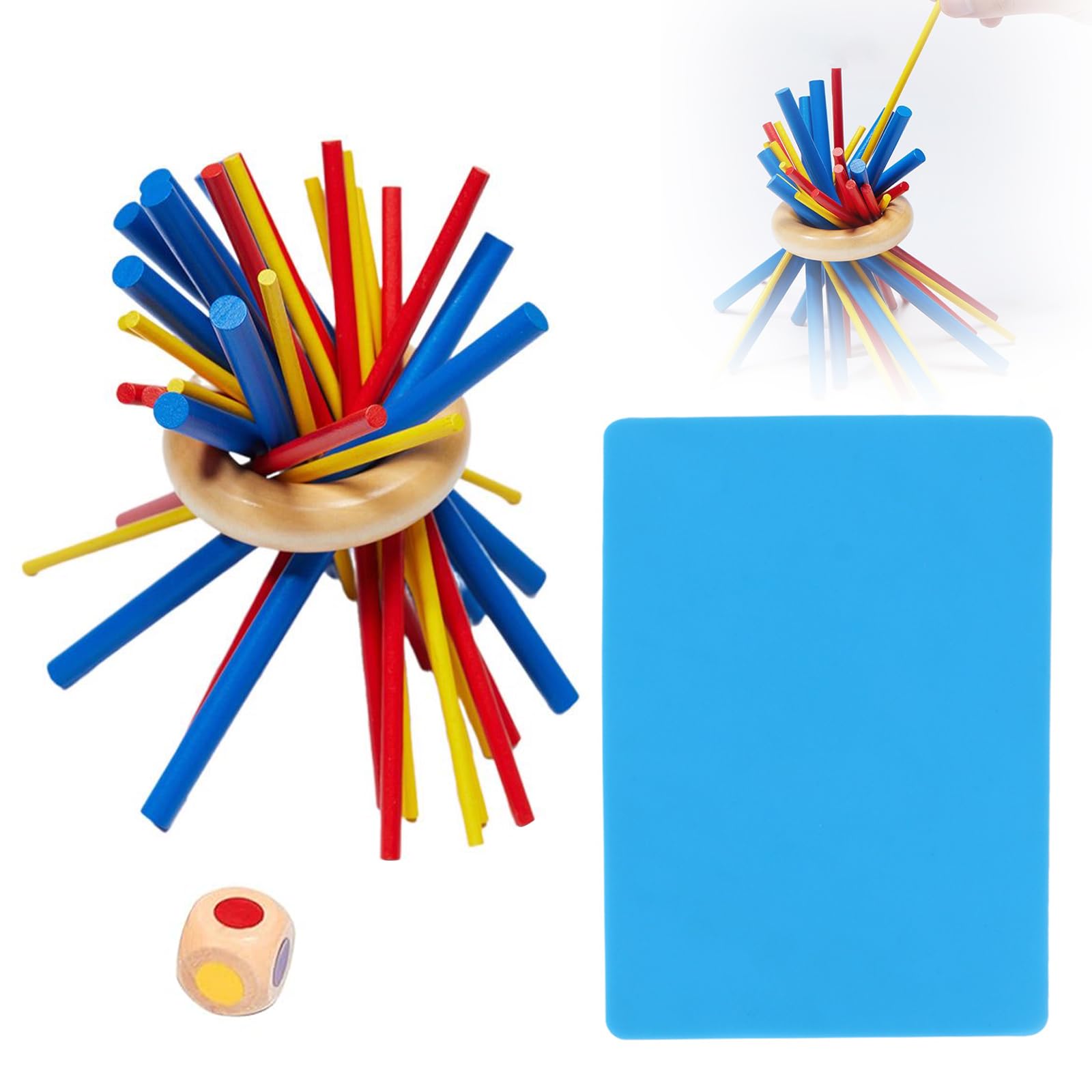 

TVETE Balance Game Stick Ticks Wooden Balance Board Game 3D Puzzle Colorful Concentration Blocks Party Game Suitable for 36 Months and Older
