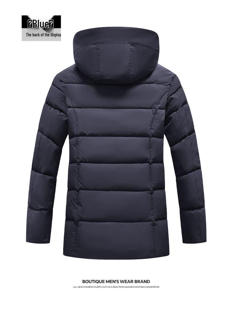Winter 2025 Men's 3D Fashion Detachable Hooded Thick Cotton Jacket with Velvet Lining