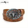 Cintura Western in Denim da Uomo Fibbia a Corno Gioventù Retrò Punk Retrò Stile Retrò