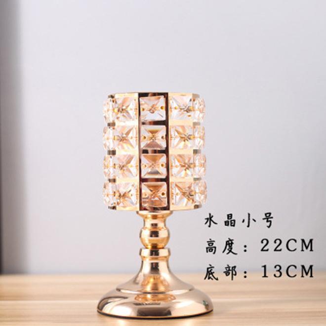 Dropship Crystal Cylinder Candle Holders Tall Candlestick Holders Candle Stand Fireplace Candle Holder Candelabra Centerpieces (as the picture,Height 22/30/35cm)