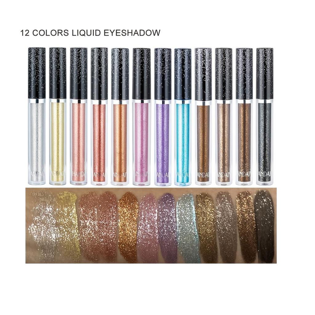 12 Color Single Diamond Liquid Eye Shadow Psychedelic Pearl Shiny Eye Shadow Lying Silkworm Tear Makeup