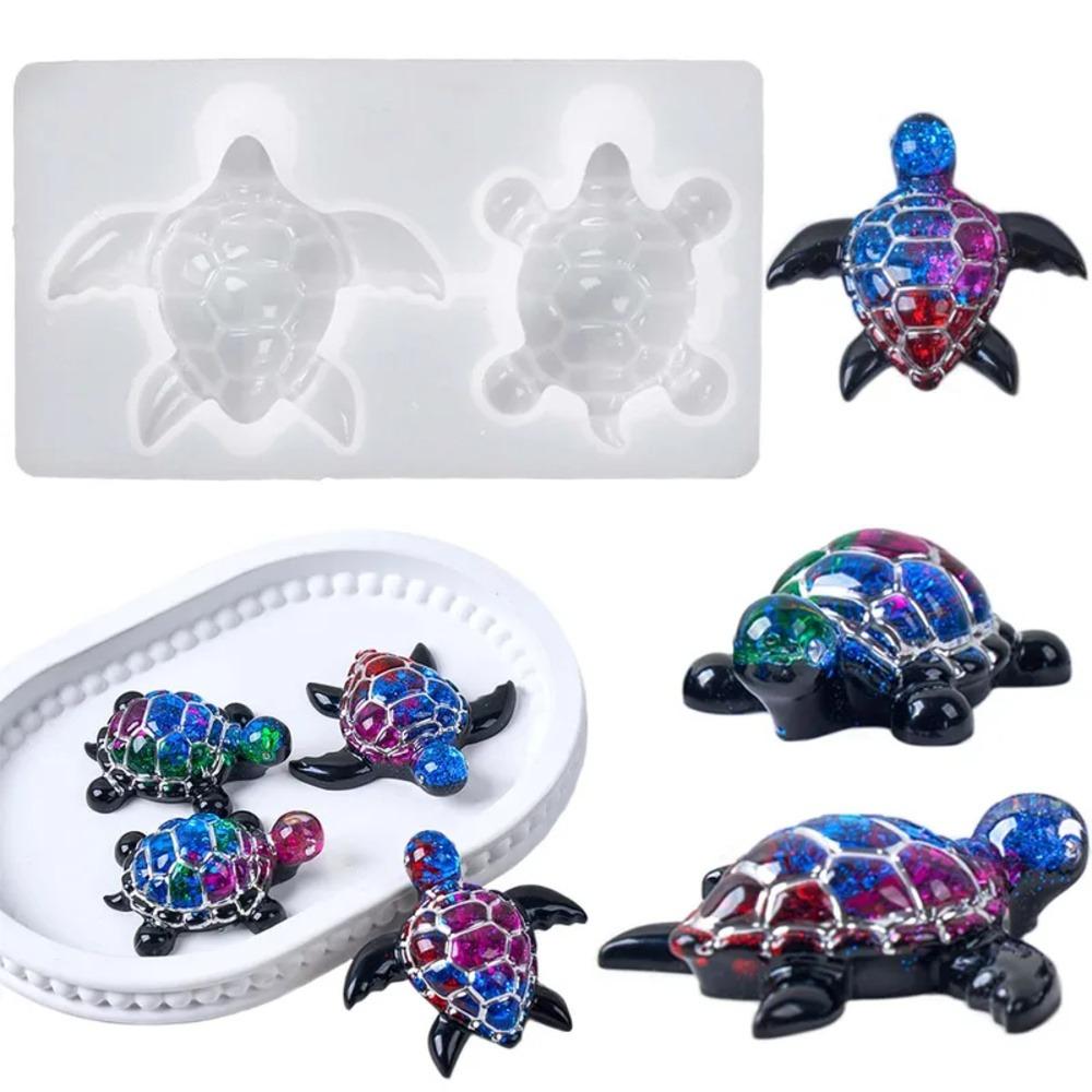 3D Sea Turtle Keychain Silicone Mold DIY Ocean Theme Animal Ornaments Tortoise Turtle Craft Making UV Epoxy Resin Jewelry Molds