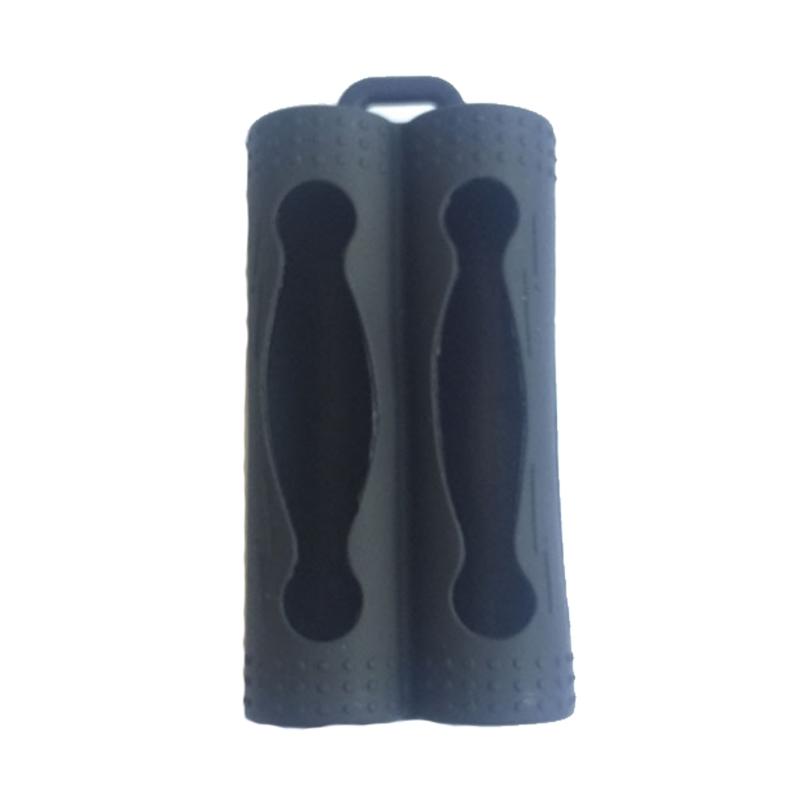 

Мягкий силиконовый чехол с 2 слотами Защитная накладка-скин для кейса для батареи 18650 чёрный