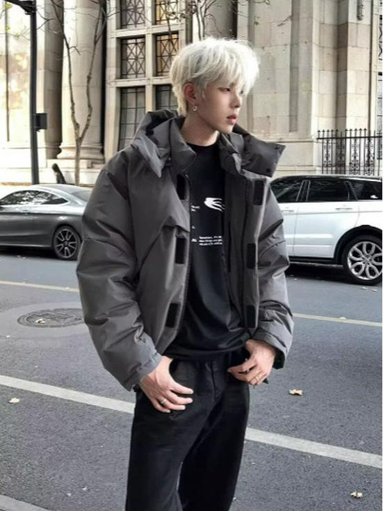 Thickened High-Quality Hooded Cotton Jacket: Windproof, Water-Repellent, Warm Outerwear for Winter