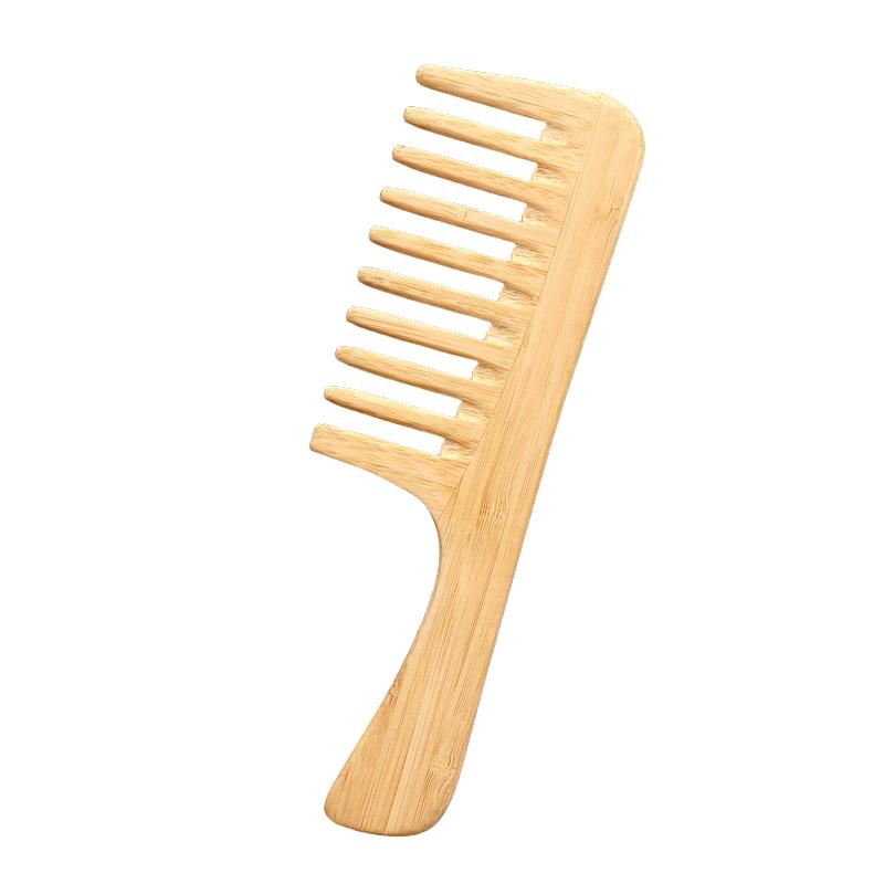 

1 Pc Natural Bamboo Wide-Tooth Hair Comb Handmade Detangling Hairbrush for Thick or Curly Hair Anti-Static Comb for Women Men