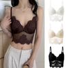 2026 French Lace Sexy Backless Bralette Thin Strap Triangle Cup Wireless Tank Top