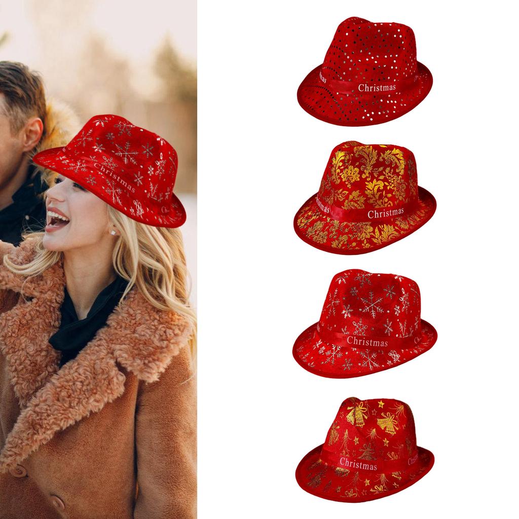 Western Christmas Party Jazzy Hat for Holiday Celebration Festival Costume Santa Hat Cosplay Party Accessories Headwear