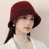 Autumn and Winter Hat Women's Retro Bucket Hat Middle-aged and Elderly Elegant Temperament Bow Mother Hat