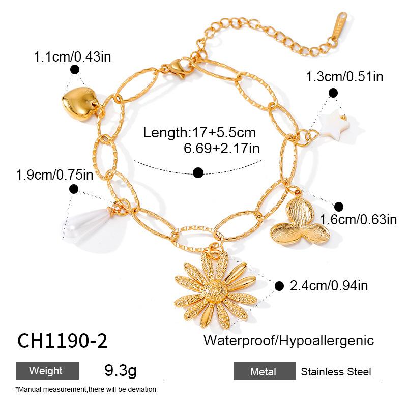 Chenhe explosive DIY bracelet multi-element pendant niche design sense simple stainless steel light luxury hand jewelry