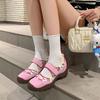 Cowhide Version~ Korean Version of Niche Design Ballet Sneakers Women's 2025 New Velcro 34-42 Shoes