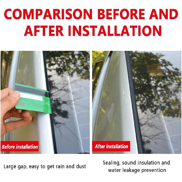 16.4Ft Car Weather Stripping,T-Shape Cuttable Car Windshield Trim Sunroof Seal With Self Adhesive,Waterproof Rubber Edge Trim For Cars Trucks