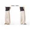 Old Money Style Vintage Linen Look Loose Drawstring Wide Leg Casual Pants