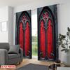 2pc Gothic Door Print Blackout Curtains – Light-Filtering for Bedroom   Living Room & Office – Ideal for Holiday & Party Decor