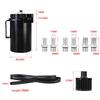 Universal Black Baffled Aluminum Oil Catch Tank Can Reservoir Tank with 11mm/15mm Fittings and Oil Dipstick