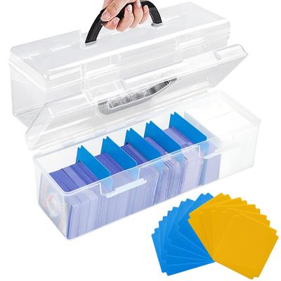 Yoimize Long Card Box with 10 Card Handheld Trading Card Pocket Card Transparent Large Storage Holds Approximately 200 Cards Top Cards TCG Compatible