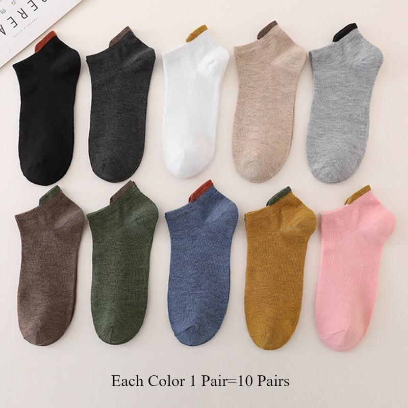 

10 пар симпатичных женских носков карамельного цвета, летние тонкие сетчатые дышащие силиконовые нескользящие низкие носки с каблуком, нескользящие носки-невидимки 35-40