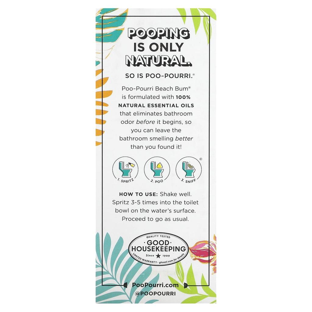 POO-POURRI Before-You-Toe Toil Spray, Beach Bum, 59Ml(2Fl Oz)