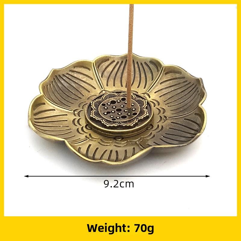 1pc Portable Alloy Lotus Incense Holder, 9-Hole Meditation Stick Stand, Zen Home Decor (Without Incense)