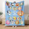 Bluey Print Flannel Blanket High Quality Warm Comfortable Cover for All Seasons Perfect for Gifts Home Decor