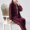 Set 2 Pezzi Pantaloni Donna Foderato in Pile Velluto Spesso Taglie Forti Giacca Cardigan e Pantaloni Tuta in Velluto Set Sportivo Casual Oversize Due Pezzi Autunno Inverno