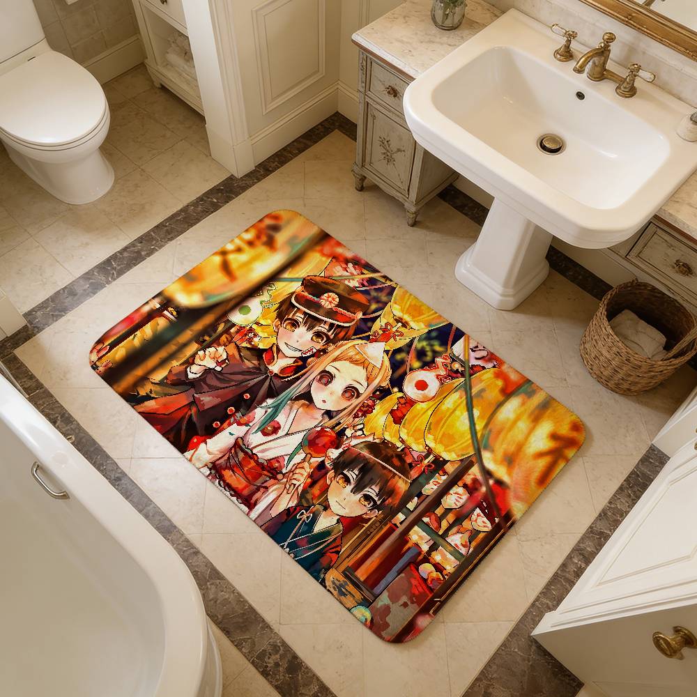 Toilet Bound Hanako Kun Bathroom Mat Non-Slip Laundry Room Mat Laundry Decor Balcony Child Living Room Toilet Rug