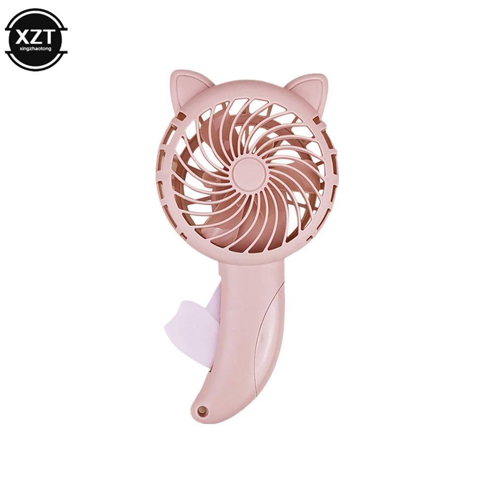 Mini Portable Hand Pressure Fan Without Battery Household Cartoon Cooling Air Conditioner for Children Kids Manual Fan 3 Colors