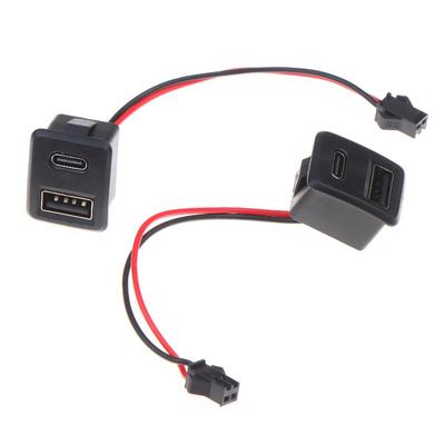 USB Female Base Type-C Socket with Cable Connector Double Layer 1/2/5Pcs for Fast Charging and Data Transfer