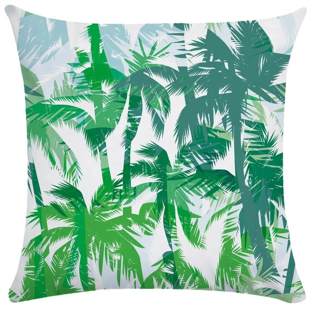 Plant Leaf Pillowcase Soft Short Plush Cushion Cover Tropical Rainforest Pillow Case Cushion Cover Throw Pillowcase 50X50 Pillow