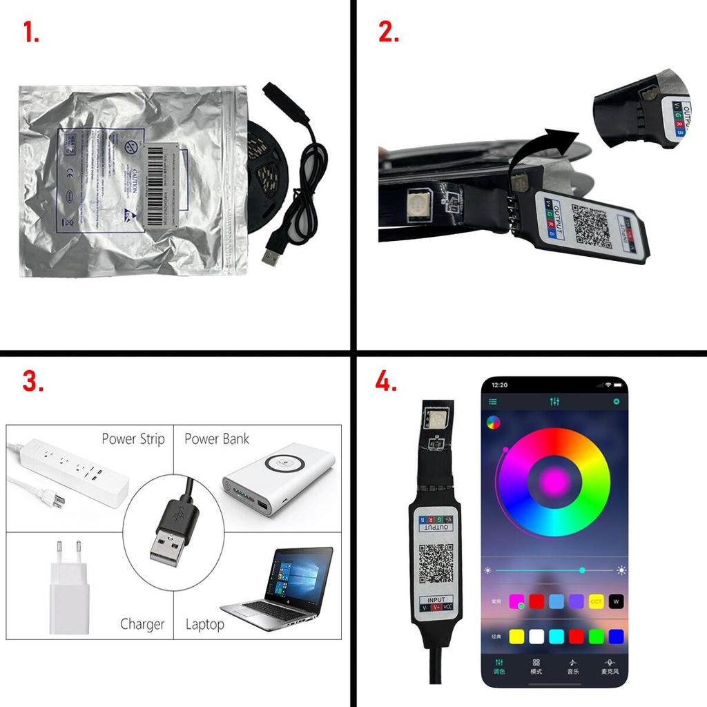 5050 RGB Led Strip Lights 5M Smart Application Fjärrkontroll Led Strip Färgbyte för rummet Hem Dekorativ Party Festival