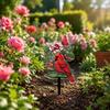 2D Acrylic Garden Stake Featuring Bird and Floral Design Suitable for Outdoor Lawn Decoration and Yard Ornament
