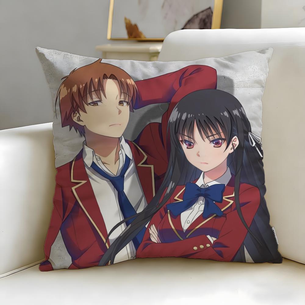 Popular Anime Classroom Of The Elite Cushion Cover Soft & Easy-Wash Pillow Case – Versatile for Couch, Bed, Travel and Office