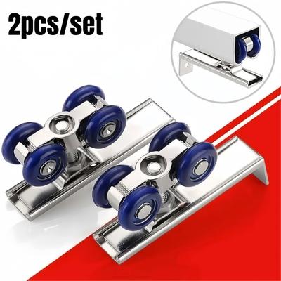 2 Stück/Set Schiebetür Rollen Beschläge Taschenschiebetür Rollen 4 Räder Holz Versteckte Tür Aufhängungsrollen Kleiderschrank Schienenbahn Rollen